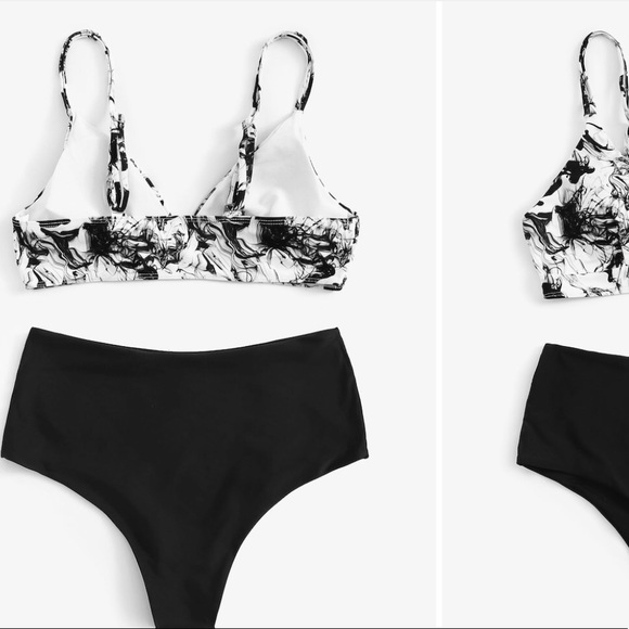 Black & white swimsuit plus - Picture 2 of 3